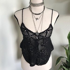 Crocheted button up cropped cami